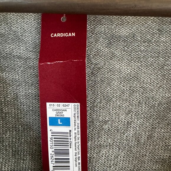 NWT Womens Shimmer Metallic Gray Long Sleeve Cardigan - Size L - Picture 5 of 7